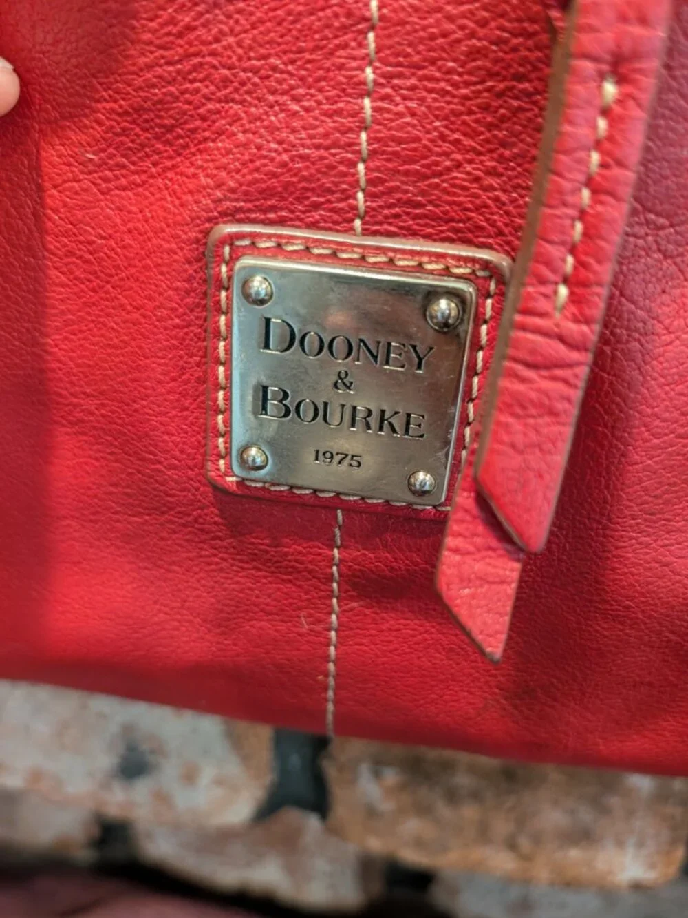 Dooney & Bourke Large Red Leather Hobo Shoulder Bag GUC